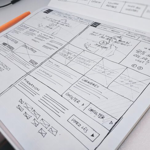 Designed low-fidelity wireframes of a website