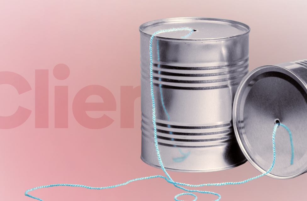 Two cans connected with a thin rope