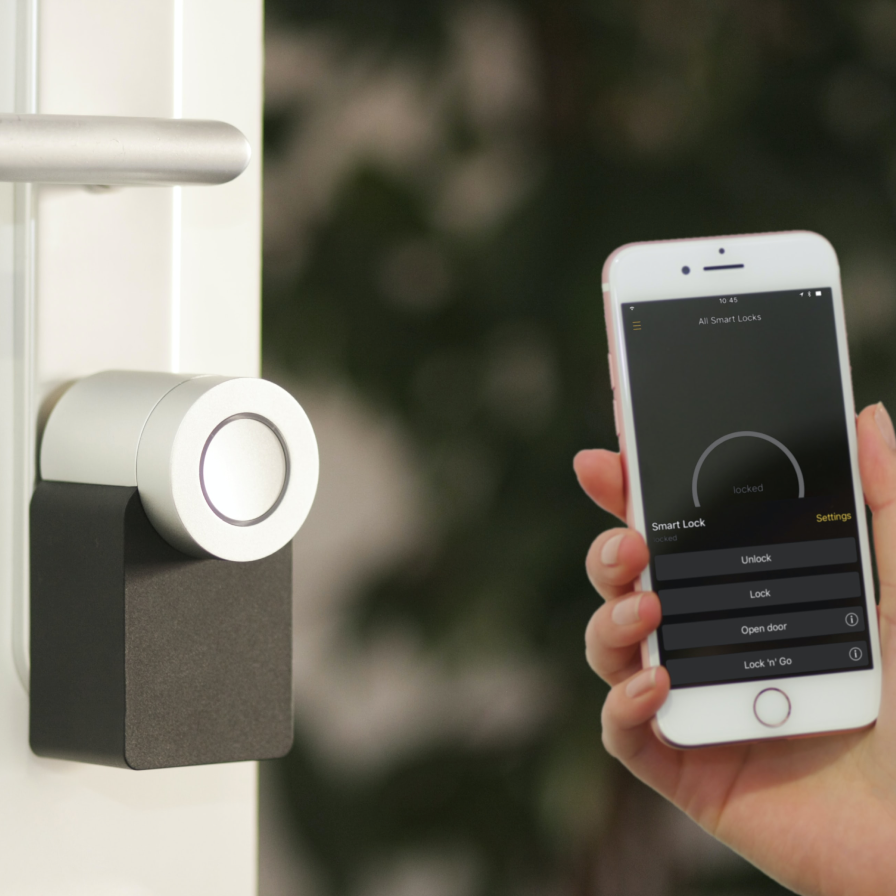 A smart lock that takes the user's input through a mobile app