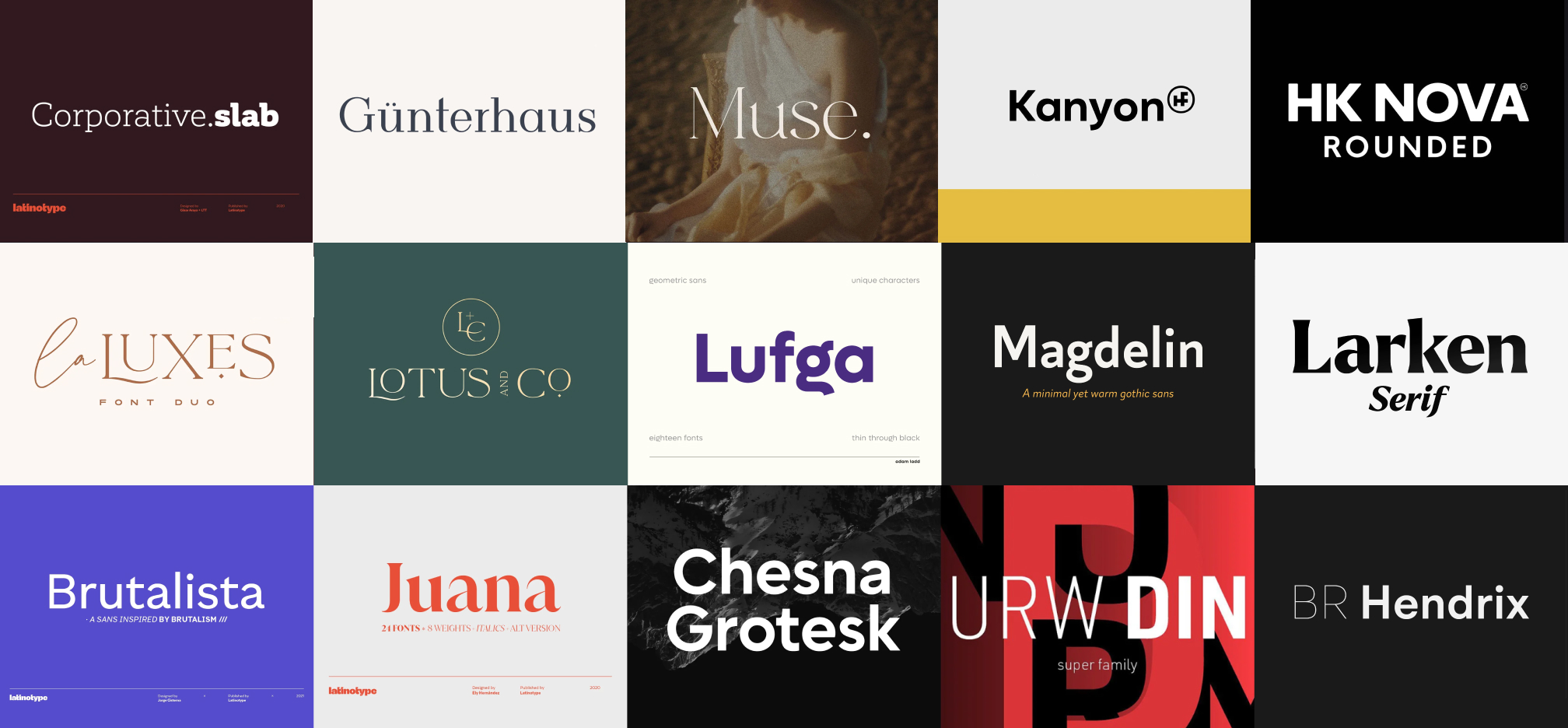 Typography in UX/UI examples of font families